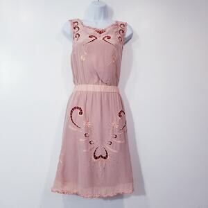 Love Moschino Embroidered Studded Pink Blush Dress